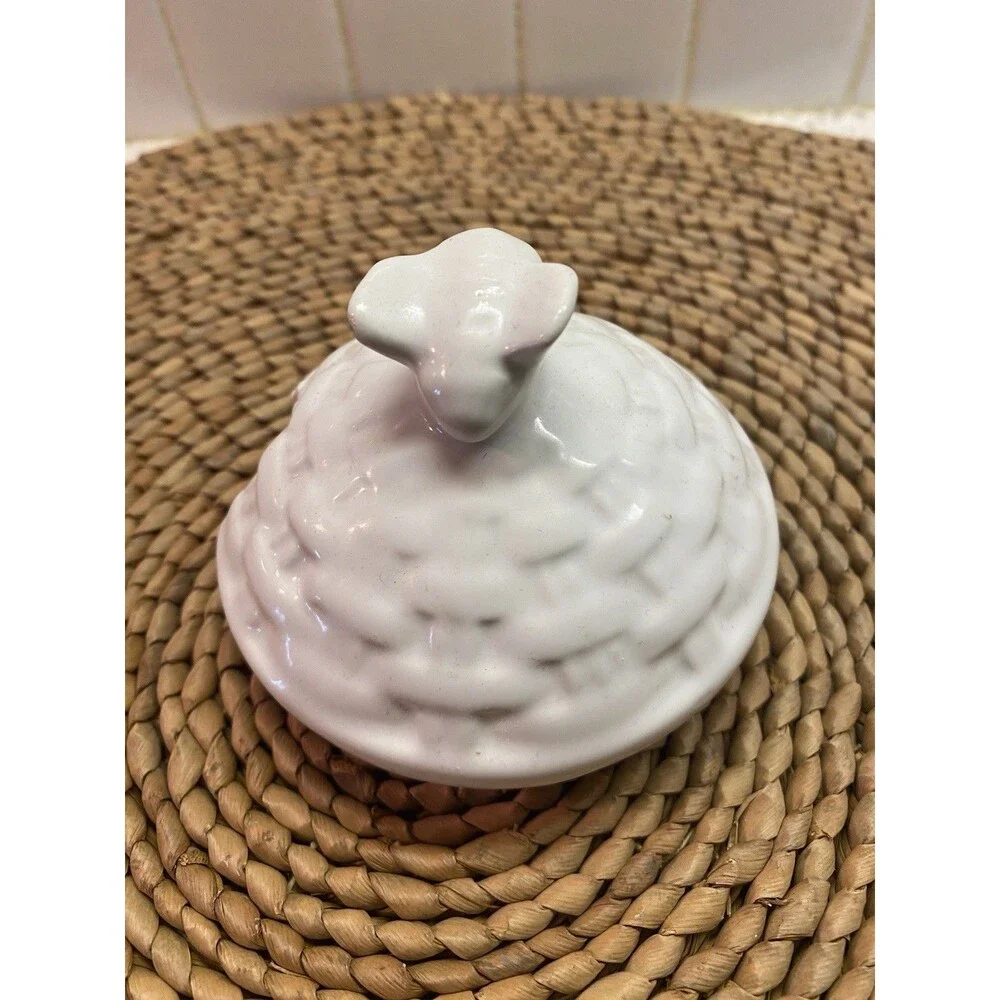 Market Finds White Ceramic Honey Pot w/ Lid & Dipper, 7.5 oz Farmhouse